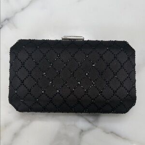 Chic Black Beaded Clutch